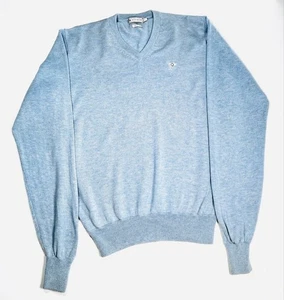 Peter Millar Mens Sweater Golf V-Neck Cashmere Sweater M Light Blue - Picture 1 of 6