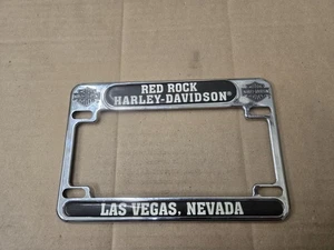 Red Rock Harley Davidson Las Vegas Nevada Vintage License Plate Tag Frame Logo - Picture 1 of 2