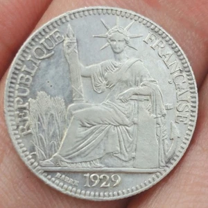 Indochine 10 Cent 1929 Argent Indochina - Picture 1 of 2