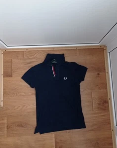 Fred Perry Women's Black Classic Short Sleeve Polo Shirt Sz 38 - Picture 1 of 5