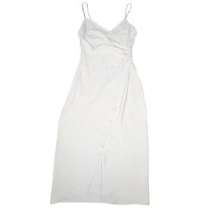 Zara Damen seitlich gerafftes Bodycon Midi Tank Kleid Neu mit Etikett Größe M - Bild 1 von 10