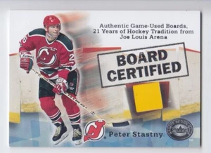 2001-02 Fleer Legacy Peter Stastny Boards certificado juego usado Joe Louis Devils - Imagen 1 de 1
