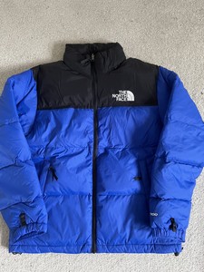 blue north face puffer jacket