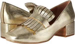 Gentle Souls Women's Ethan Kilty Toe Block Heel Gold Dress Pump 8.5 - Picture 1 of 6
