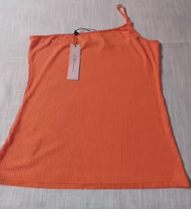 BCBGeneration Damen Rippstrick One Shoulder Orange Top M - Bild 1 von 8