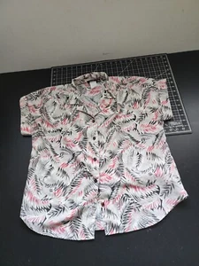 Tcp & Co Womens Large Button Up Shirt Hawaiian Casual Floral Camp Hemmed Sleeves - Picture 1 of 5
