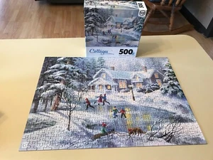 tcg Nicky Boehme Cottages A Fine Winter's Eve puzzle 500 pezzi 100% completo - Foto 1 di 1