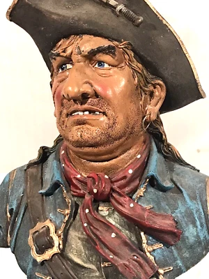 Escultura pirata 8,25" H X 8" con estatua de bucanero busto estatuilla Young's Inc. Foto 1 de 4
