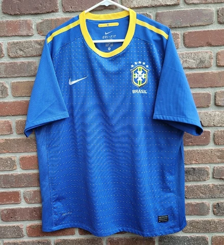Nike Shirt Brazil National Team 2010-11 Away Soccer football Jersey Size XL Blue Cover