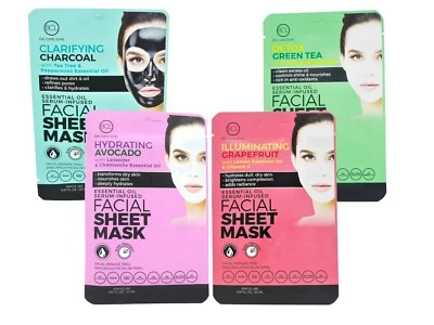 4pack BCL Be Care Love Facial Mask Charcoal Green Tea Lemon Vitamin C Grapefruit - Image 1 of 4