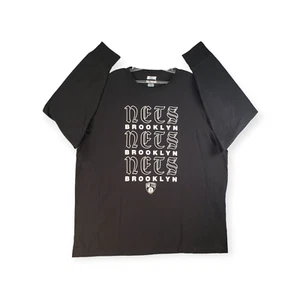 NWT NBA Brooklyn Nets Tailgate Men's Short Sleeve Shirt XX-Large Black - Picture 1 of 9