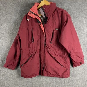 Woolrich Jacket Womens Medium Red Puffer Insulated Garnet Long Lined Outdors - Picture 1 of 16