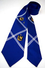 Cravate de cou vintage années 40 50 bleu art déco Phoenix cravate à crête montante 51" x 3,25" NEUF AVEC ÉTIQUETTE
