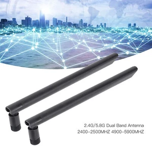 2PCS 5.8G 2.4G Dual Band WiFi Antenna 10dbi Gain Omni Directional Antenna - Afbeelding 1 van 12