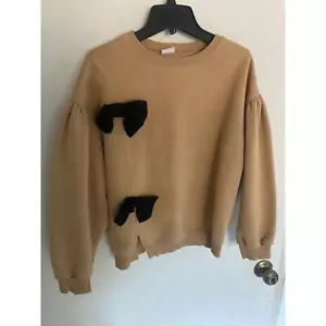 Zara girls sweatshirt with bows puff sleeves size 11-12 - Picture 1 of 4