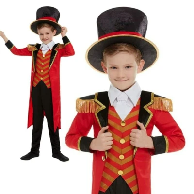 Deluxe Ringmaster Costume Boys Greatest Showman Fancy Dress Outfit Circus - Image 1 of 2