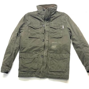 Chaqueta Militar Hollister Utility Para Hombre Mediana Oliva Forrada Sherpa Manga Larga - Imagen 1 de 21