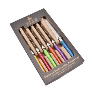 LAGUIOLE - Set of 6 Laguiole Heritage Steak Knives in Traditional Colors RRP £39 - Picture 1 of 3