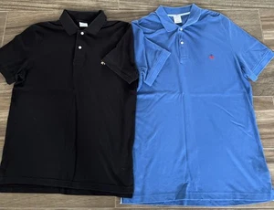 BROOKS BROTHERS 1818 Slim Fit Pique Polo Shirt Bundle Two Navy & Med Blue Size L - Picture 1 of 6