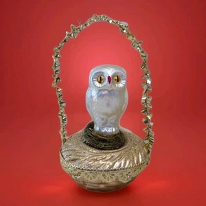 Old World Christmas Inge- Glas Owl On Nest 1990's Vintage  - Picture 1 of 7