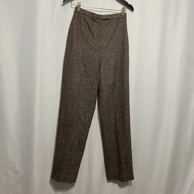 Charter Club Women's Wool And Silk Blend Tweet Pants Size 4 Brown - Image 1 of 4