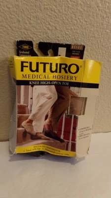 Futuro Medical Hosiery 20-30mmHg Knee-High Open Toe Large Beige - Image 1 of 3
