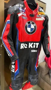 Neu BMW ROKIT 1-teilig Motorrad Racing Rindsleder Motorrad Biker Lederkombi - Bild 1 von 7