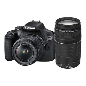 Canon EOS 2000d (Rebel T7) EF18-55mm + EF 75-300mm Double Zoom KIT - Picture 1 of 9
