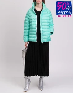 RRP €1088 IENKI IENKI Down Quilted Jacket Size XS Pleated Black Zip High Neck - Picture 1 of 10