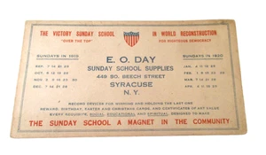 Vtg 1919/1920 WWI Era E.O. DAY SUNDAY SCHOOL SUPPLIES Advertising INK BLOTTER - Picture 1 of 8