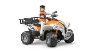 Figurina Quad Bici e Pilota - Bworld - Bruder 63000 Scala 1:16 NUOVA - Foto 1 di 3