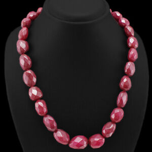 TOP QUALITY MARVELLOUS 600.00 CTS EARTH MINED RED RUBY OVAL CUT BEADS NECKLACE