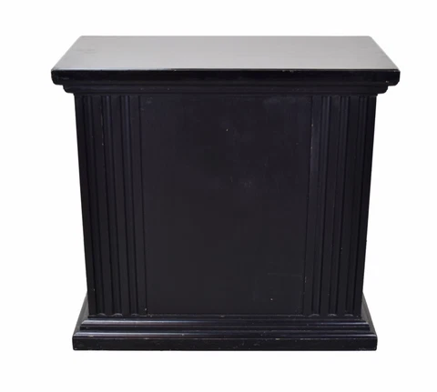 Large Vintage Neoclassical Pilaster Black Wood Pedestal Sculpture Stand Plinth Cover