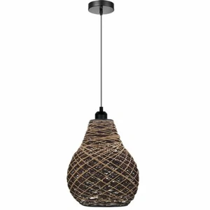 Rattan Wicker Ceiling Pendant Light Shade Hanging Light Antique d?cor Lampshade - Picture 1 of 18