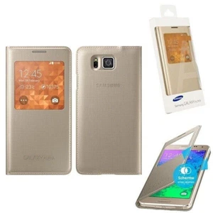 Original Samsung Folio Hülle Flip Case für Samsung Galaxy Alpha Gold - Bild 1 von 2