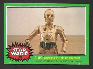 (CB3) C-3PO SEARCHES #200 star wars 1977 topps trading cards US ISSUE GREEN - Picture 1 of 2
