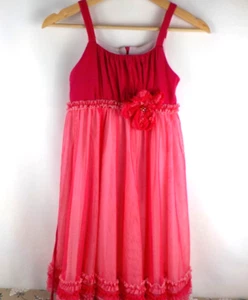 Isobella & Chloe Fuchsia Pink Sheer Layered Dress Size 8 (1403-PC Game Box) - Picture 1 of 19