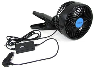 12 V Ventilator Lüfter für PKW Auto 15cm für Zigarettenanzünder mit Klemmfuss DE - Bild 1 von 4