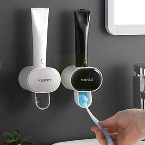 Automatic Toothpaste Squeezer Holder Bathroom Item Hole-Free Wall Hanging New - Picture 1 of 8