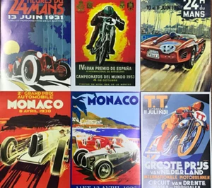 Motorsport Auto Poster Man Cave F1 TT Le Mans gedruckt Wohndeko Wandbild Bar - Bild 1 von 136