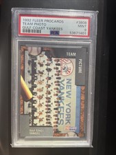 1992 Fleer Procards Gulf Coast Yankees #3808 Team Photo PSA 9 MINT
