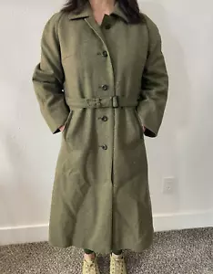 Abrigo Trachten Gerlach Mujer Talla 44 Largo Verde Pura Lana Nueva - Imagen 1 de 8