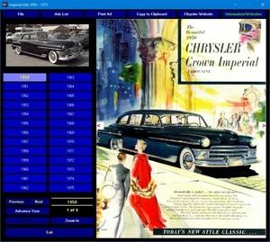 Vintage Chrysler Imperial Anzeigen 1950-1975 digitale Sammlung - Bild 1 von 3
