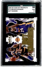 2008-09 Fleer Hot Prospects Hot Tandems Magic Johnson/Kobe Bryant . SGC 10 #HT-9