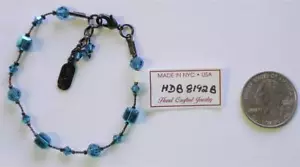 Dabby Reid Teal AB Swarovski Crystal Hematite-Plated Heidi Bracelet HDB8192B - Picture 1 of 1