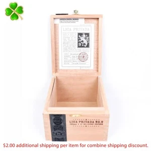 Liga Privada Belicoso Oscuro Nº 9 cajas de cigarros de madera vacías de 7" x 6" x 4" - Imagen 1 de 12