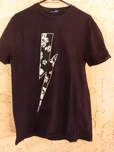 Neil Barrett Double Sided Lightning Bolt Black T-Shirt Sz M Made in Italy - Picture 1 of 6