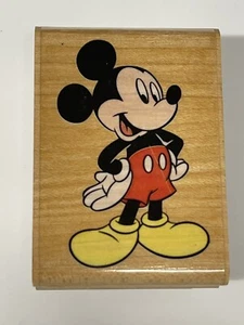 Timbro in gomma Topolino Disney Stampede 392D nuovo base in legno - Foto 1 di 4