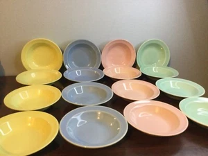 Vintage T.S. & T. Lu-Ray Pastels 5-3/8" Bowls 16pcs 4 Colors Dessert Fruit USA - Picture 1 of 7