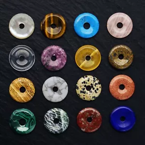 Edelstein Donuts M-Z 20 30 40 50 mm für Lederband Kette Pi Scheibe Steinschatz - Bild 1 von 230